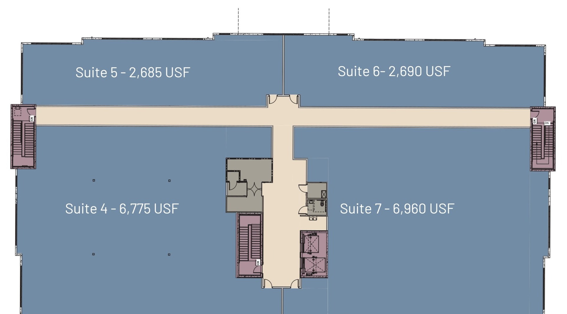 Second floor plan of Coastal Wellness Center — Suites 4, 5, 6 and 7